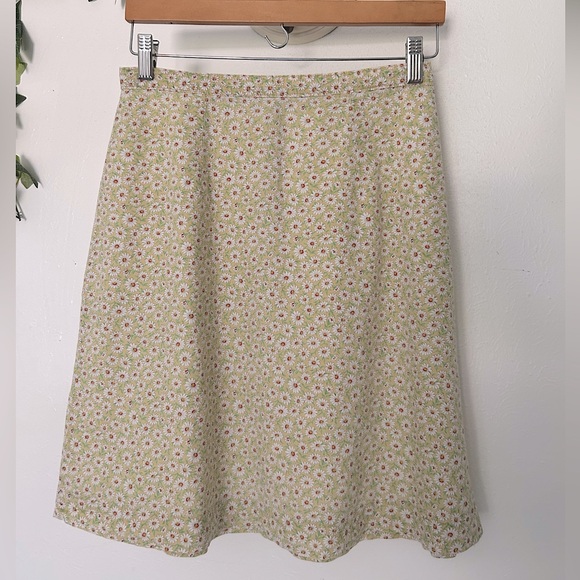 Vintage Floral Yellow & Green Skirt - Picture 2 of 10